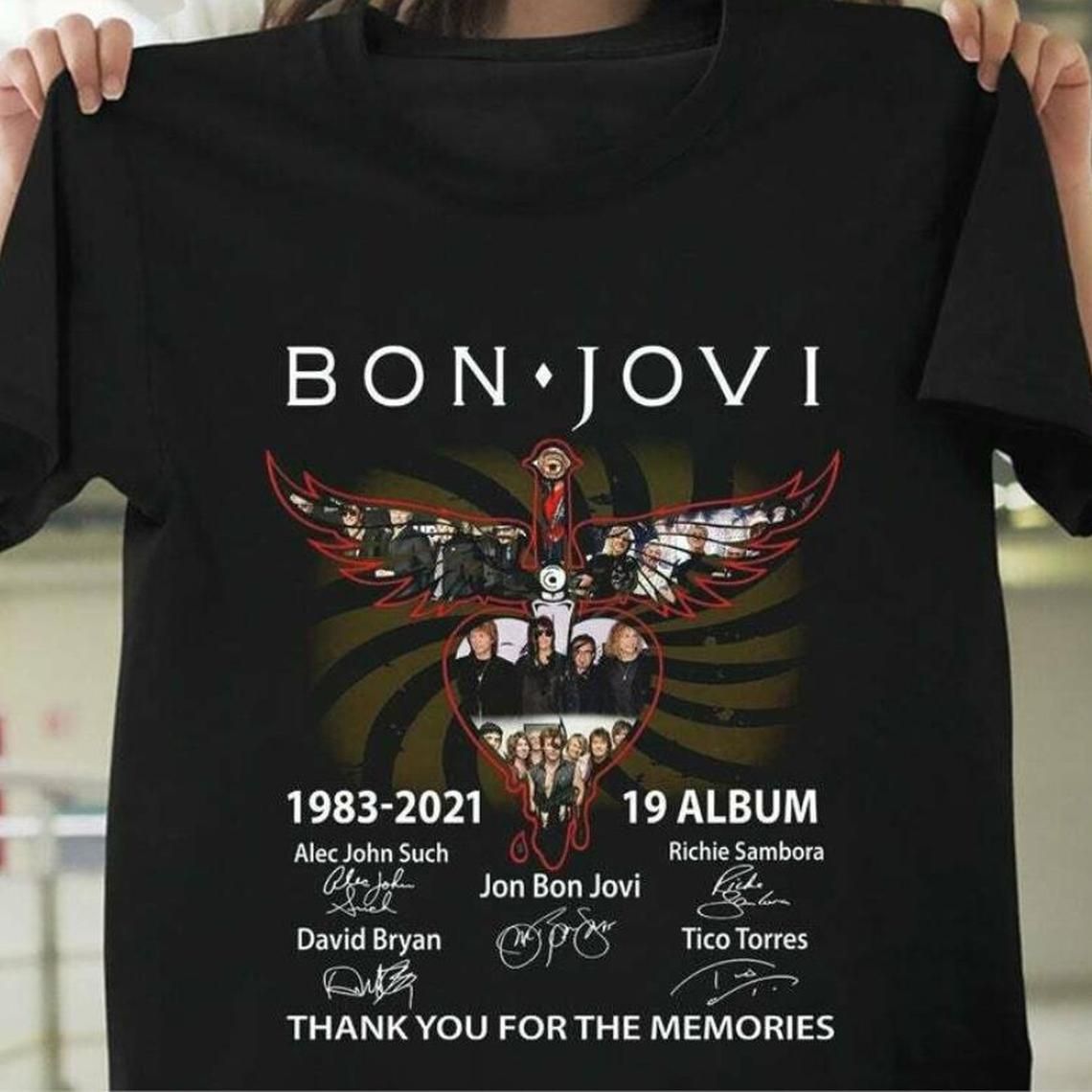 Vintage 38th Anniversary 1983-2021 Bon Jovi Signatures shirt