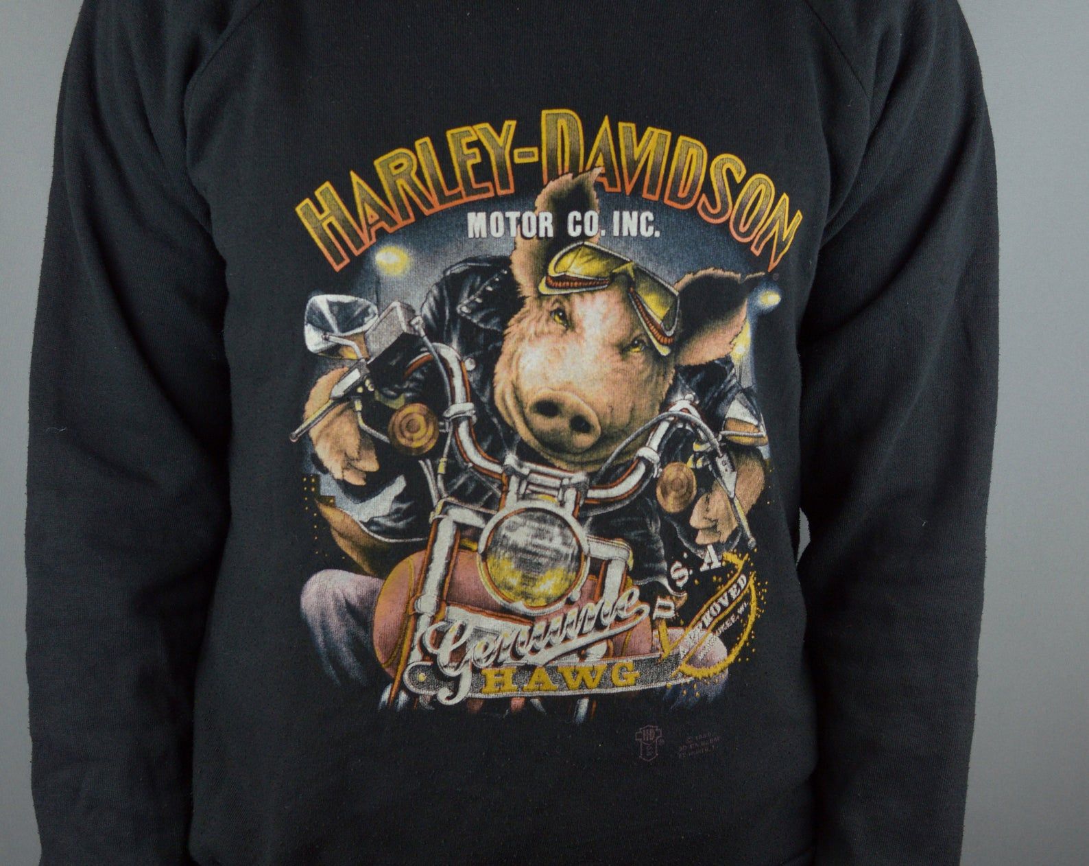 Vintage 3D Emblem Genuine Hawg Harley Davidson 1989 50/50
