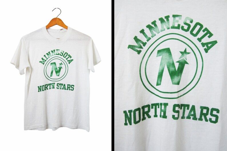 Vintage 60S Minnesota North Stars T Shirt Thin Threadbare White Crewneck