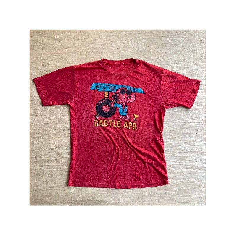 Vintage 70S 1971 Snoopy Paper Thin T Shirt