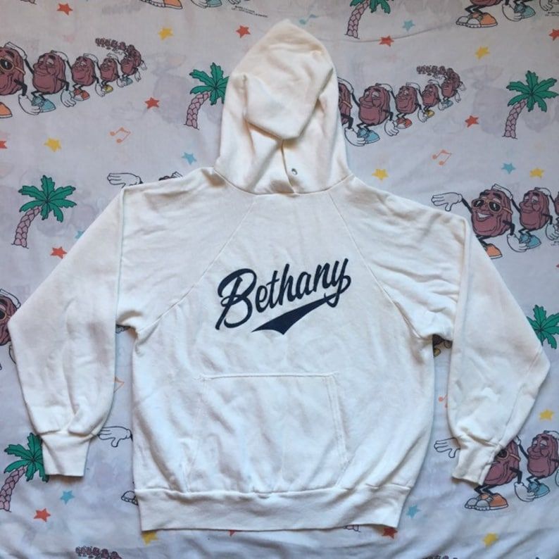 Vintage 70S 80S Bethany Hooded Sweatshirt Edium Local School Super Soft