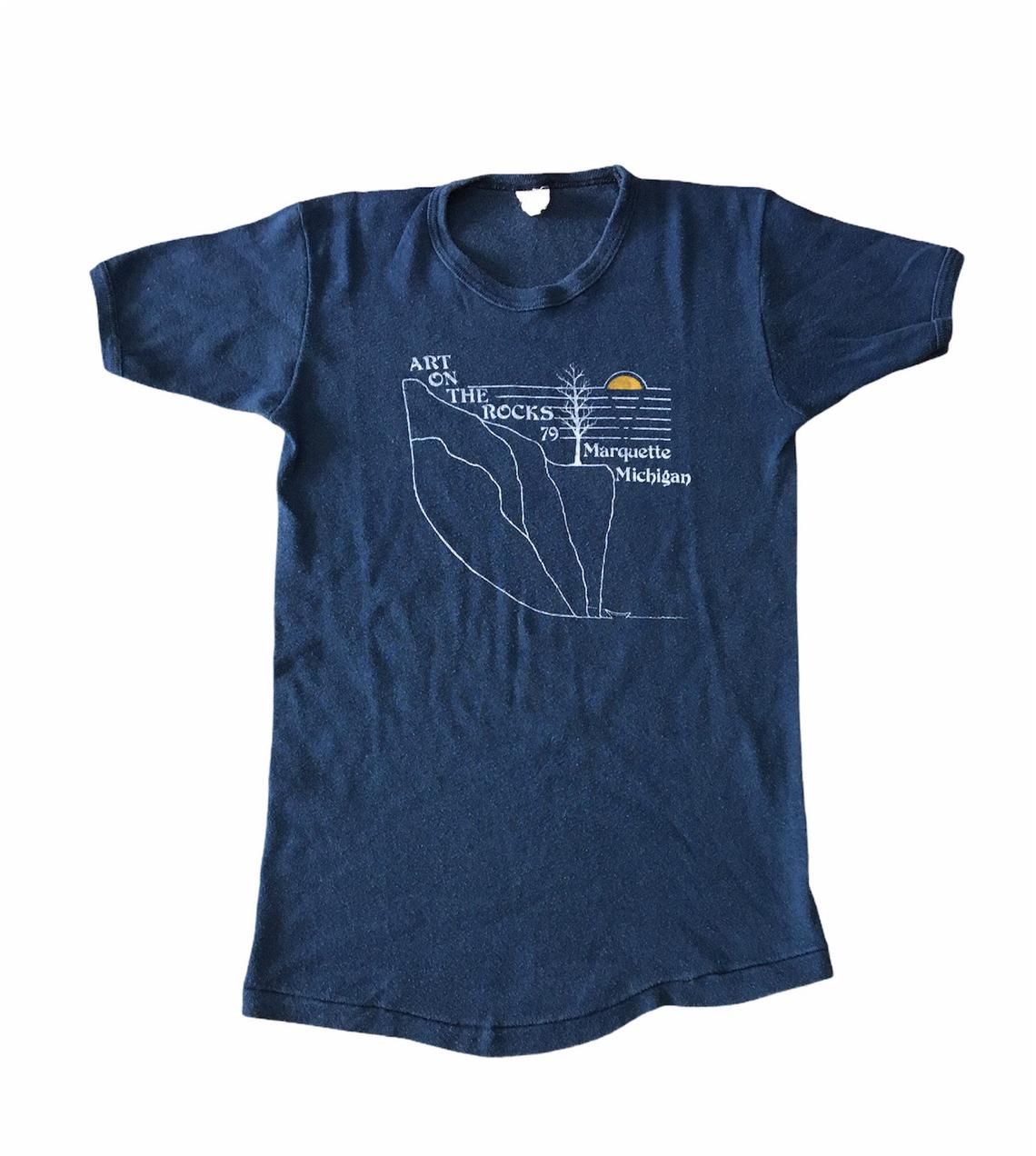 Vintage 70s Art On The Rocks Michigan shirt