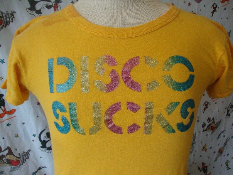 Vintage 70S Disco Sucks 1970S Yellow T Shirt