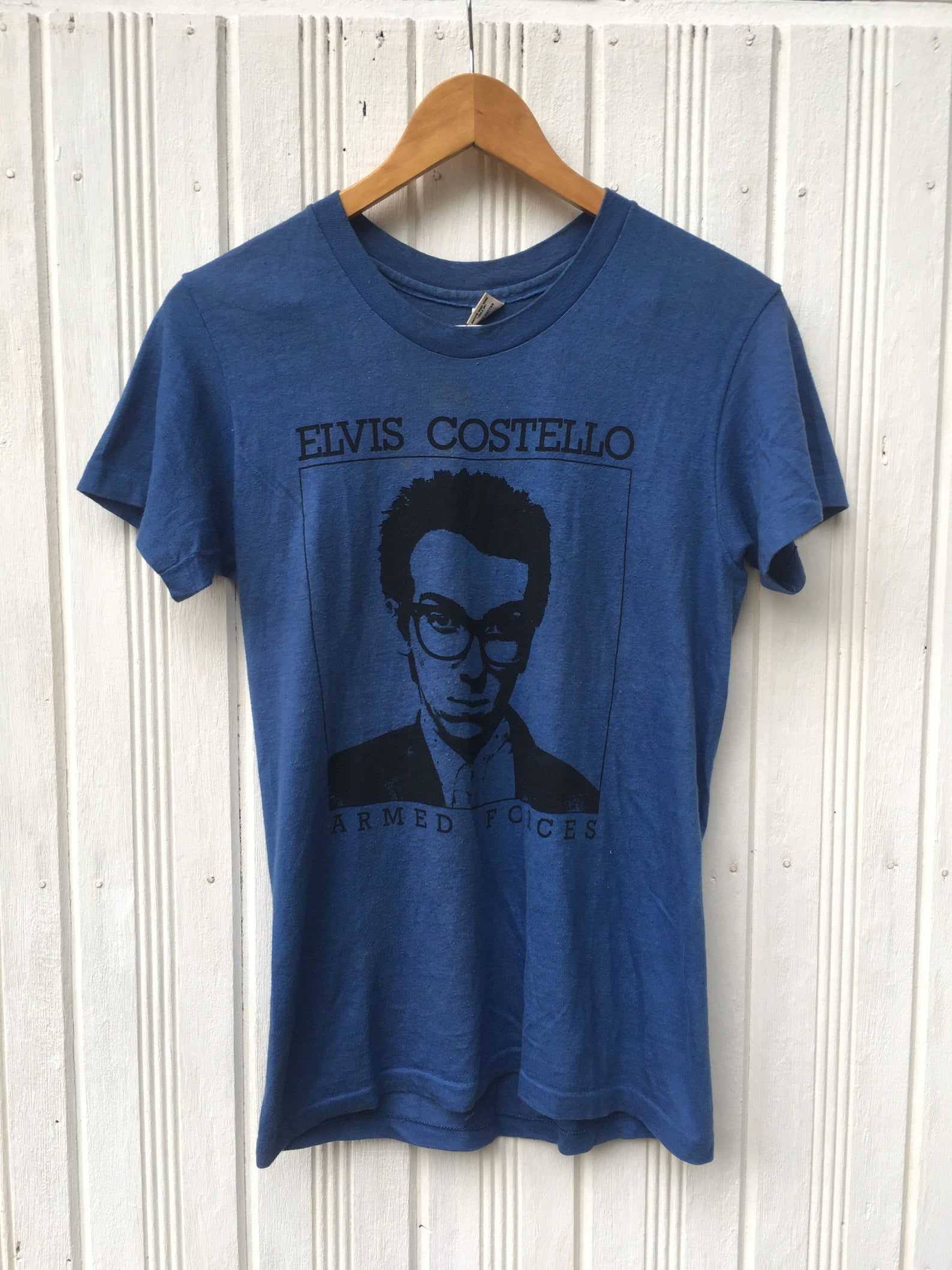 Vintage 70S Elvis Costello Uk Tour Armed Forces In Occupied Terrotory Tees Shirt