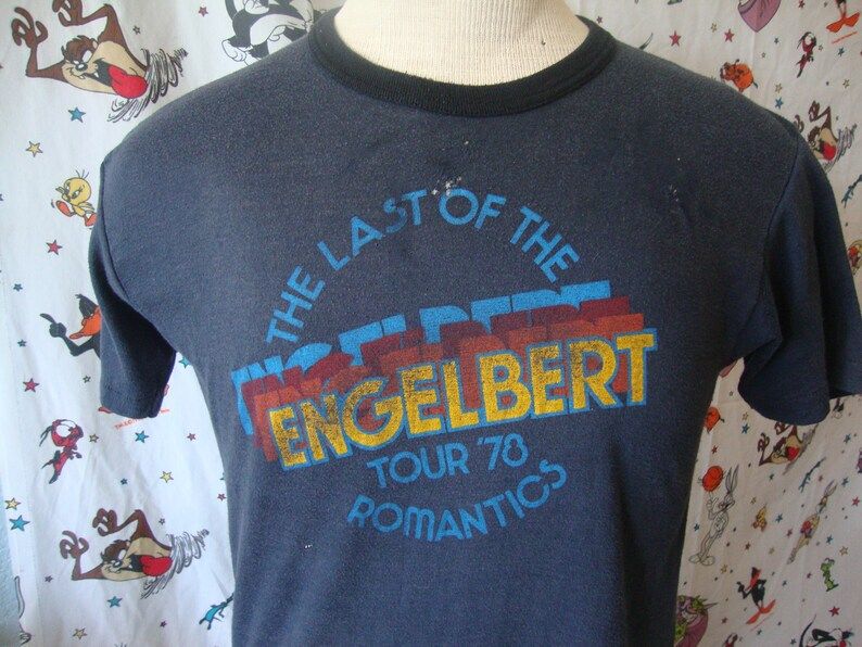 Vintage 70S Engelbert Humperdinck The Last Of The Romantics 1978 Concert Tour T Shirt
