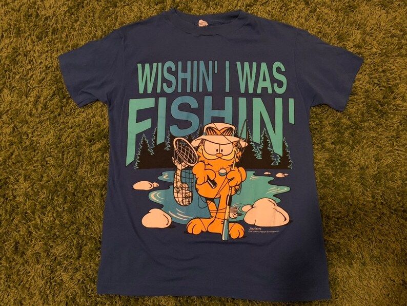 Vintage 70S Garfield Single Stitch Worn And Distressed T Shirt Super Fresh And In Great Shape