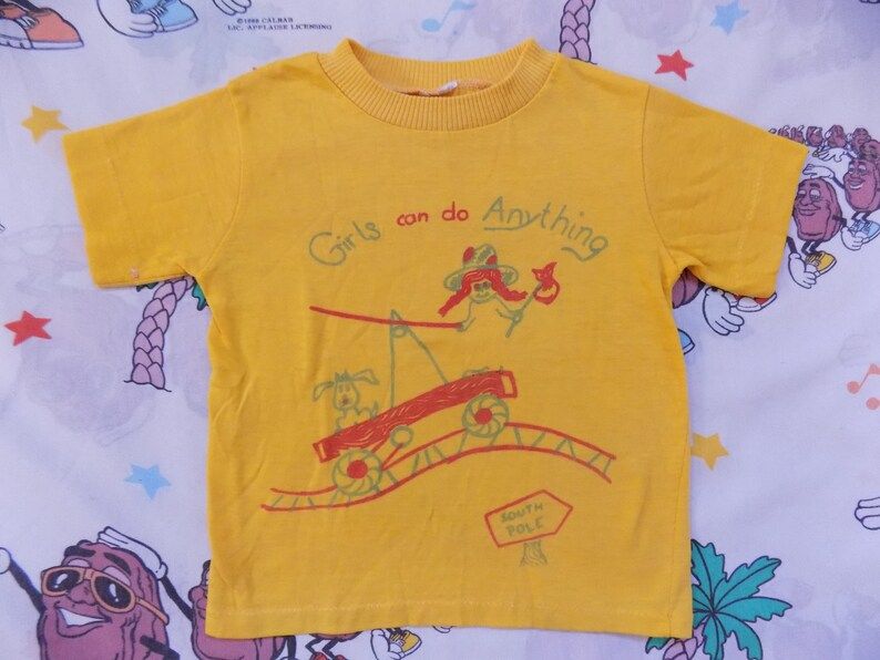 Vintage 70S Girls Can Do Anything Kids T Shirt Size 2T 4T