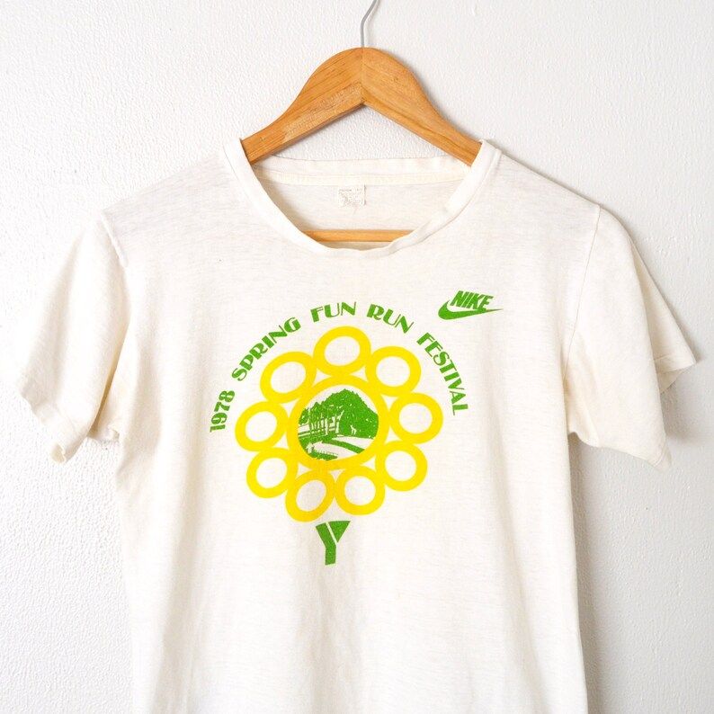Vintage 70S Nike T Shirt Ymca 1978 Spring Fun Run Festival Cotton Graphic Tee Size Xs Small