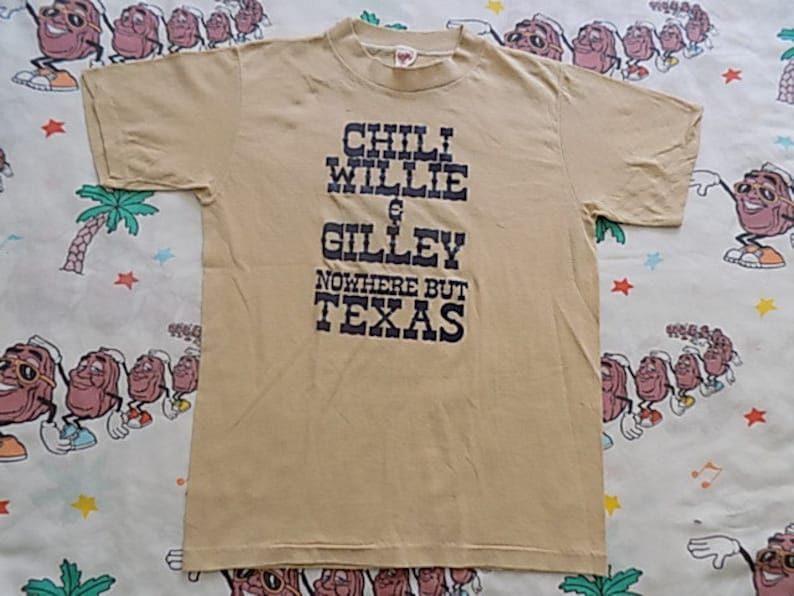 Vintage 70S Nowhere But Texas T Shirt Size Small Gilleys Willie Nelson Paper Thin