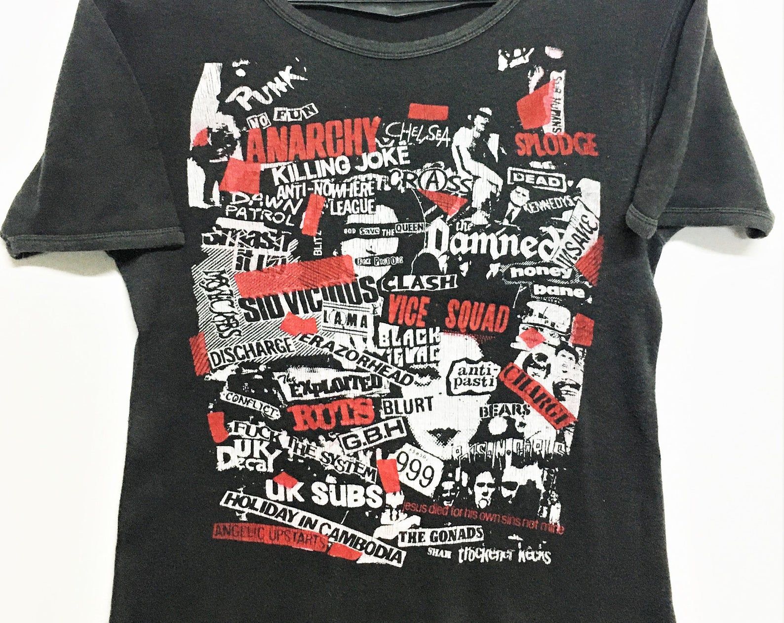 Vintage 70S Punk Band Punk Rock Tour Concert Promo T-Shirt Sex Pistols Damned Clash