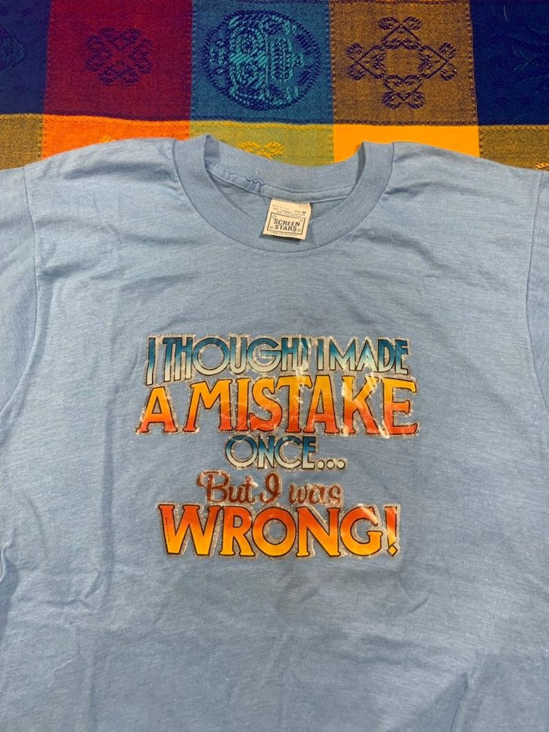 Vintage 70S Screen Stars Humor Decal T Shirt Single Stitch Edium