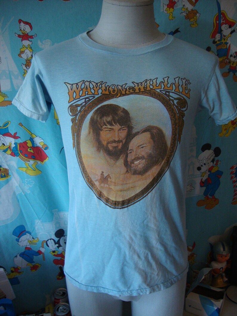 Vintage 70S Waylon Jennings Willie Nelson Country Music Concert Tour Band Tee Rare
