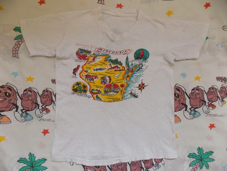 Vintage 70S Wisconsin Souvenir T Shirt Size Xs Youth Large 1970S Tourism Travel vintage 70s wisconsin souvenir t shirt size xs youth large 1970s tourism travel 6t78k