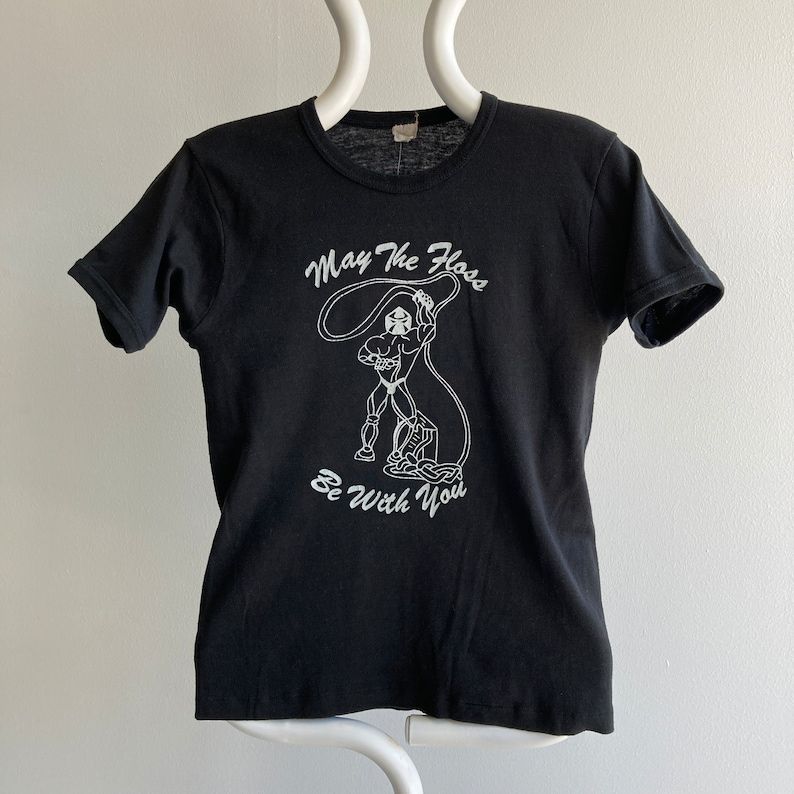 Vintage 70S Wowow May The Dental Floss Be With You Baby T Shirt
