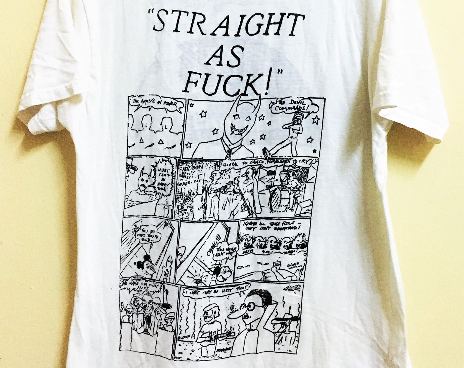 Vintage 80 The Damned I Just Can'T Be Happy Today Punk Rock Tour Concert T-Shirt