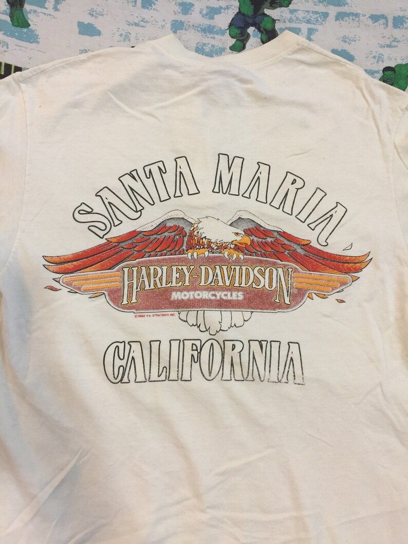 Vintage 80S 1983 Harley Davidson Motorcycles Santa Maria California Soaring High Eagle
