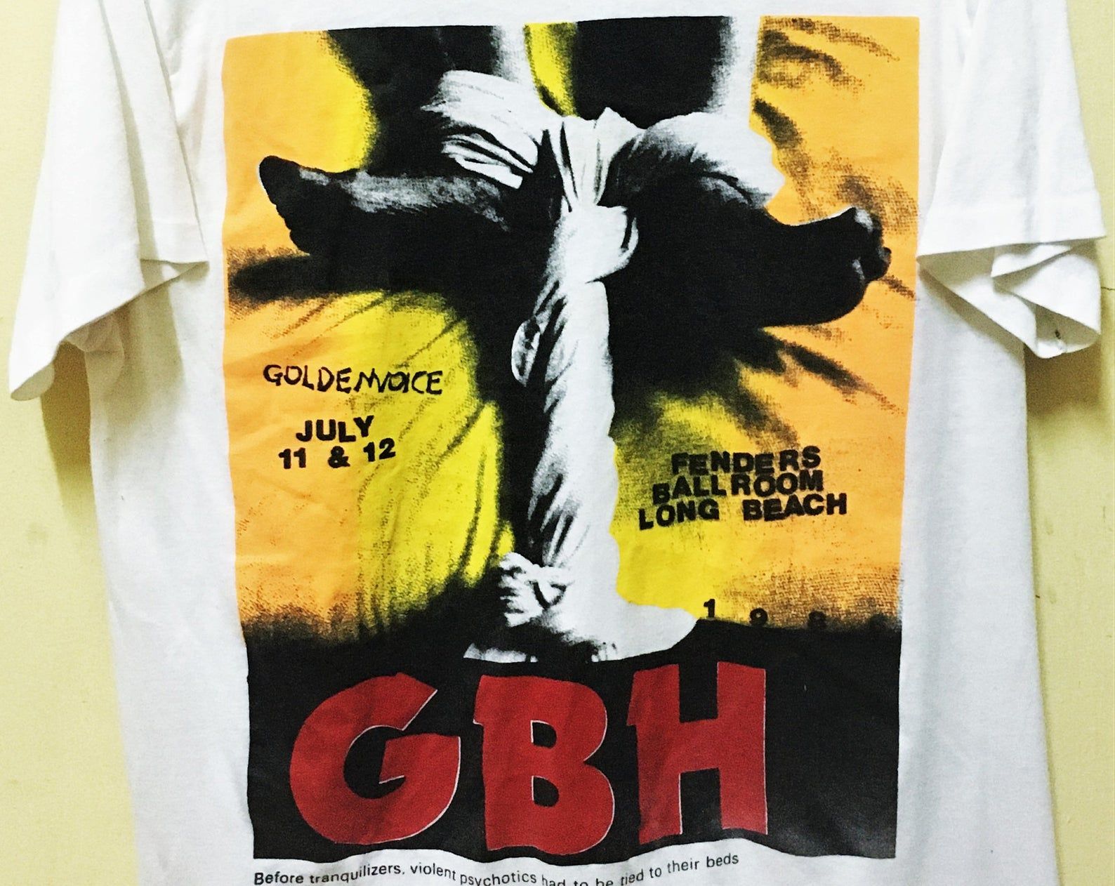 Vintage 80S 1986 Charged Gbh Gbh Punk Rock Hardcore Tour Concert Promo T-Shirt