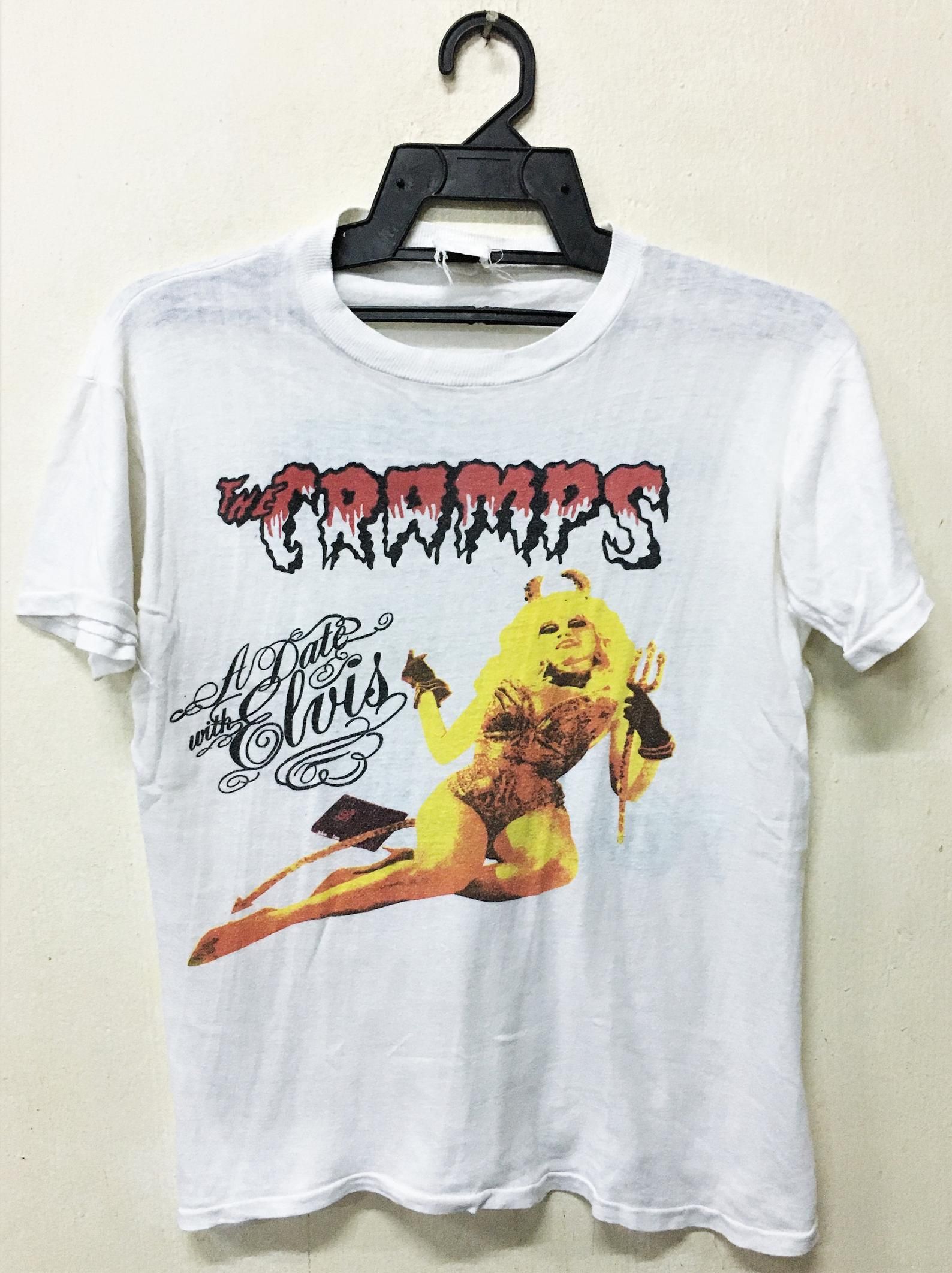 Vintage 80S 1986 The Cramps A Date With Elvis Punk Rock Concert Tour T-Shirt