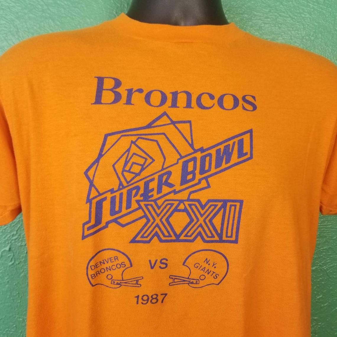 Vintage 80s 1987 Denver Broncos Super Rose Bowl XXI Shirt