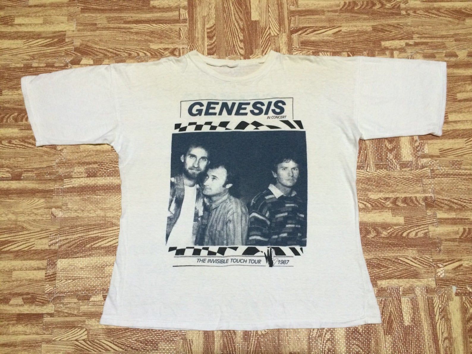 Vintage 80S 1987 Genesis In Concert Invisible Touch World Tour With Paul Band T Shirt Rare