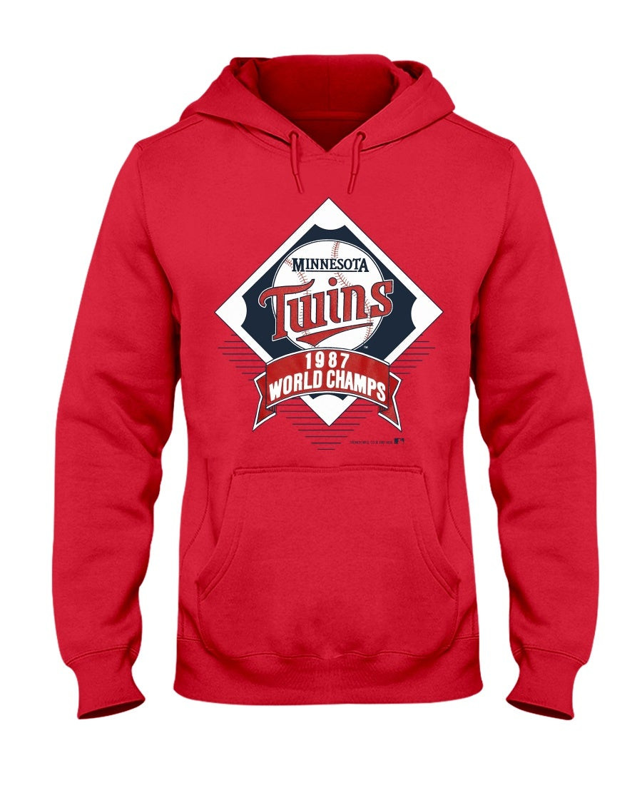 Vintage 80S 1987 Minnesota Twins Baseball World Series Champs Hoodie 211130