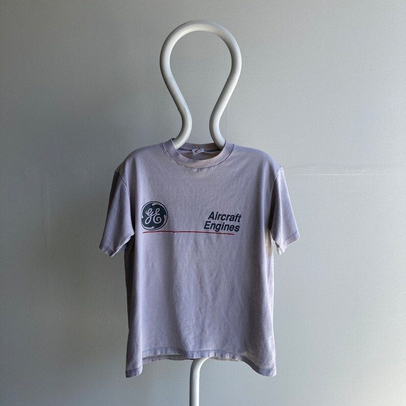 Vintage 80S 1988 General Electric Aircraft Engines By Jerzees T Shirt Walk America On Back