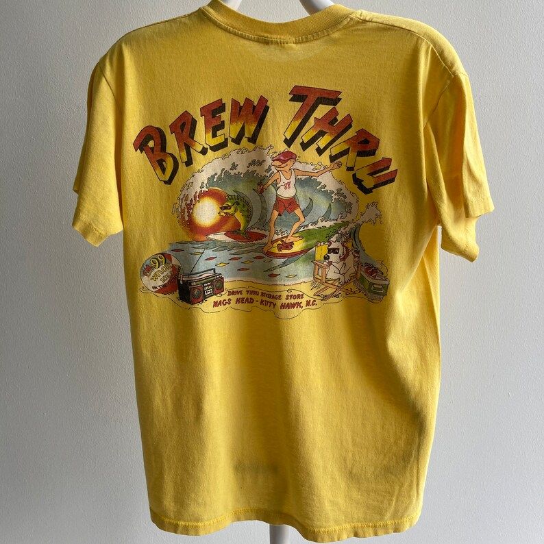 Vintage 80S 1988 Super Cool Nags Head Nc Graphic T Shirt