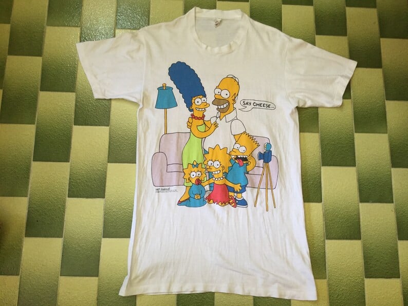 Vintage 80S 1989 The Simpsons Family Portrait Tshirt