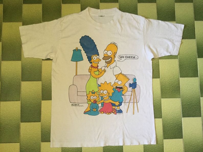 Vintage 80S 1989 The Simpsons T Shirt Bart Homer Simpson Tee Shirt Print