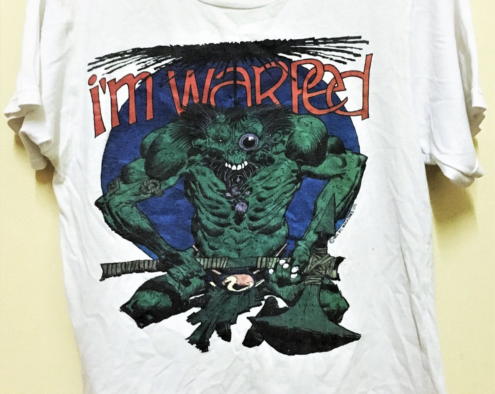 Vintage 80S 2000Ad I'M Warped Fink Angel Judge Dredd Comic Magazine T-Shirt Punk