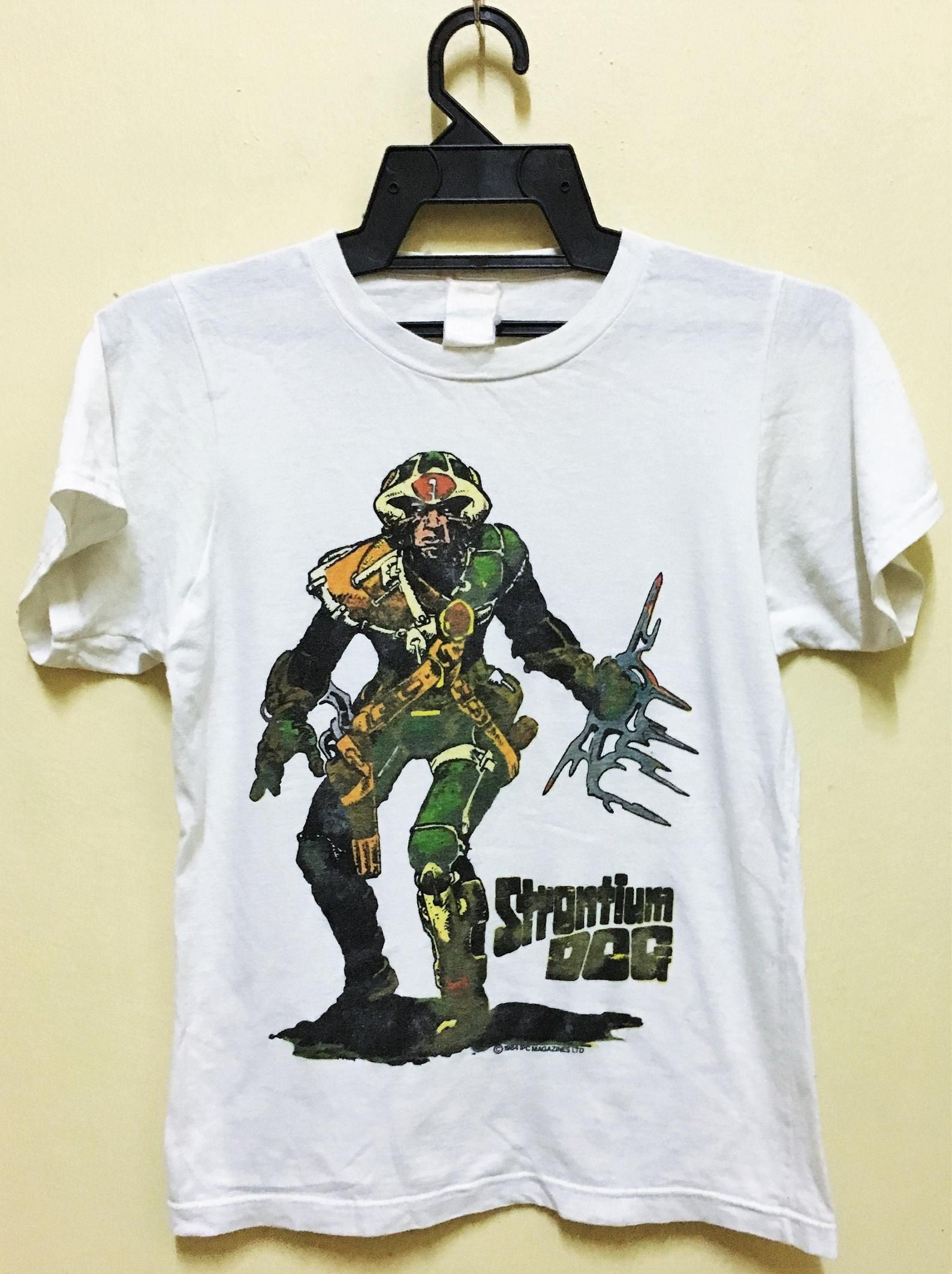 Vintage 80S 2000Ad Strontium Dog Judge Dredd Comic Magazine T-Shirt Punk Johnny Alpha vintage 80s 2000ad strontium dog judge dredd comic magazine t shirt punk johnny alpha mwcuu