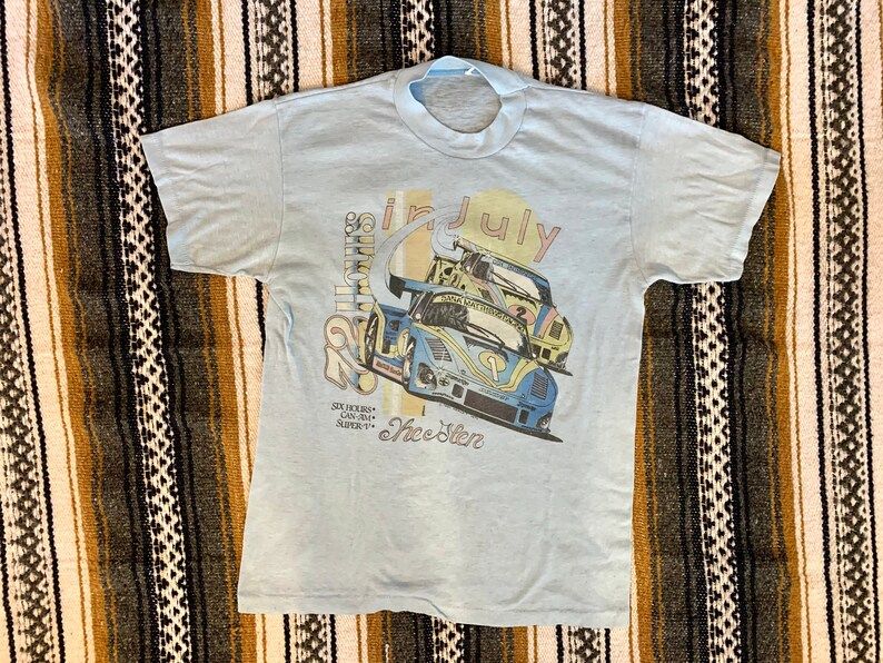 Vintage 80S 72 Hours In July Can Am Super V Racing At The Glen Single Stitch Paper Thing Thrashed Shirt