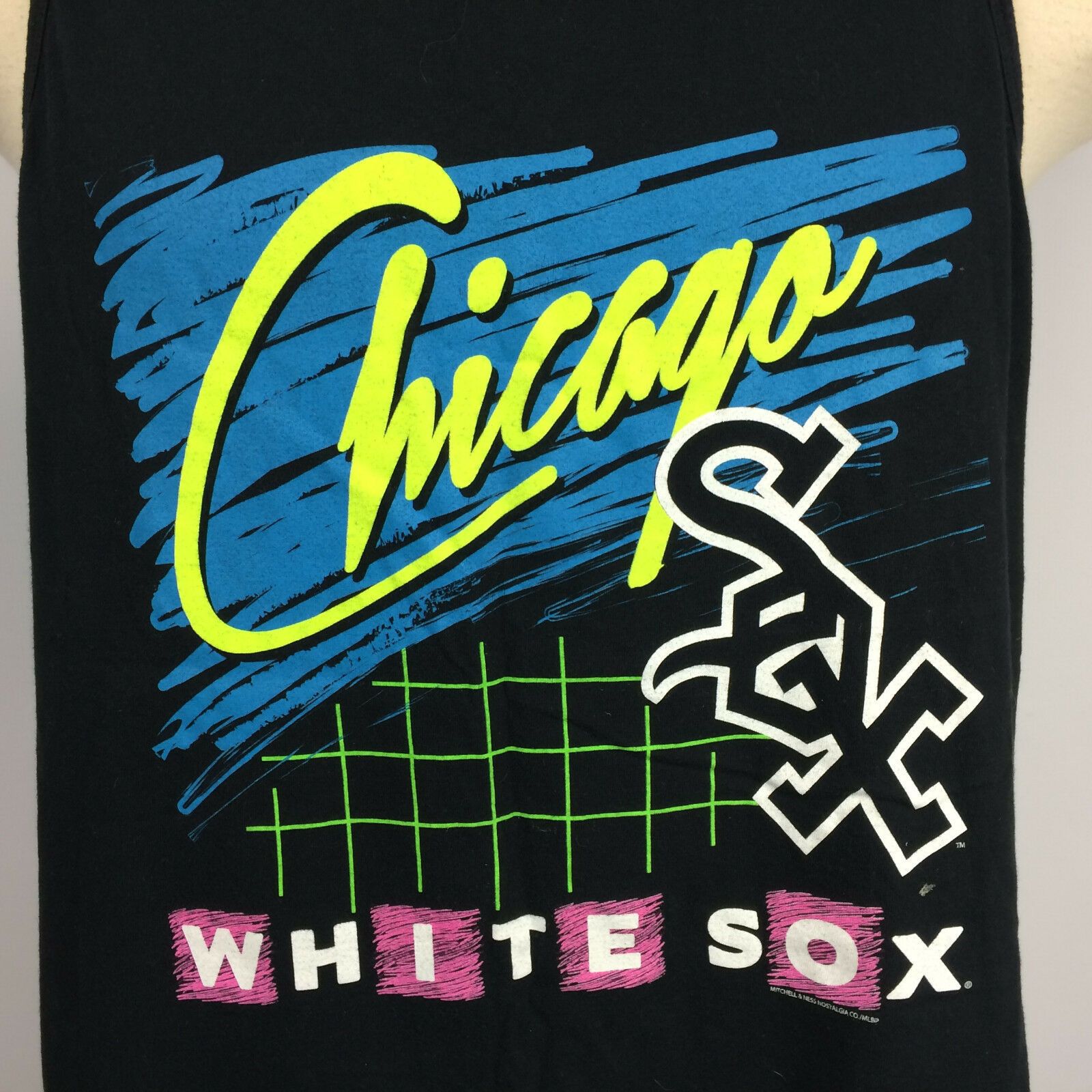 Vintage 80S 90S Chicago White Socks Baseball Neon Surf