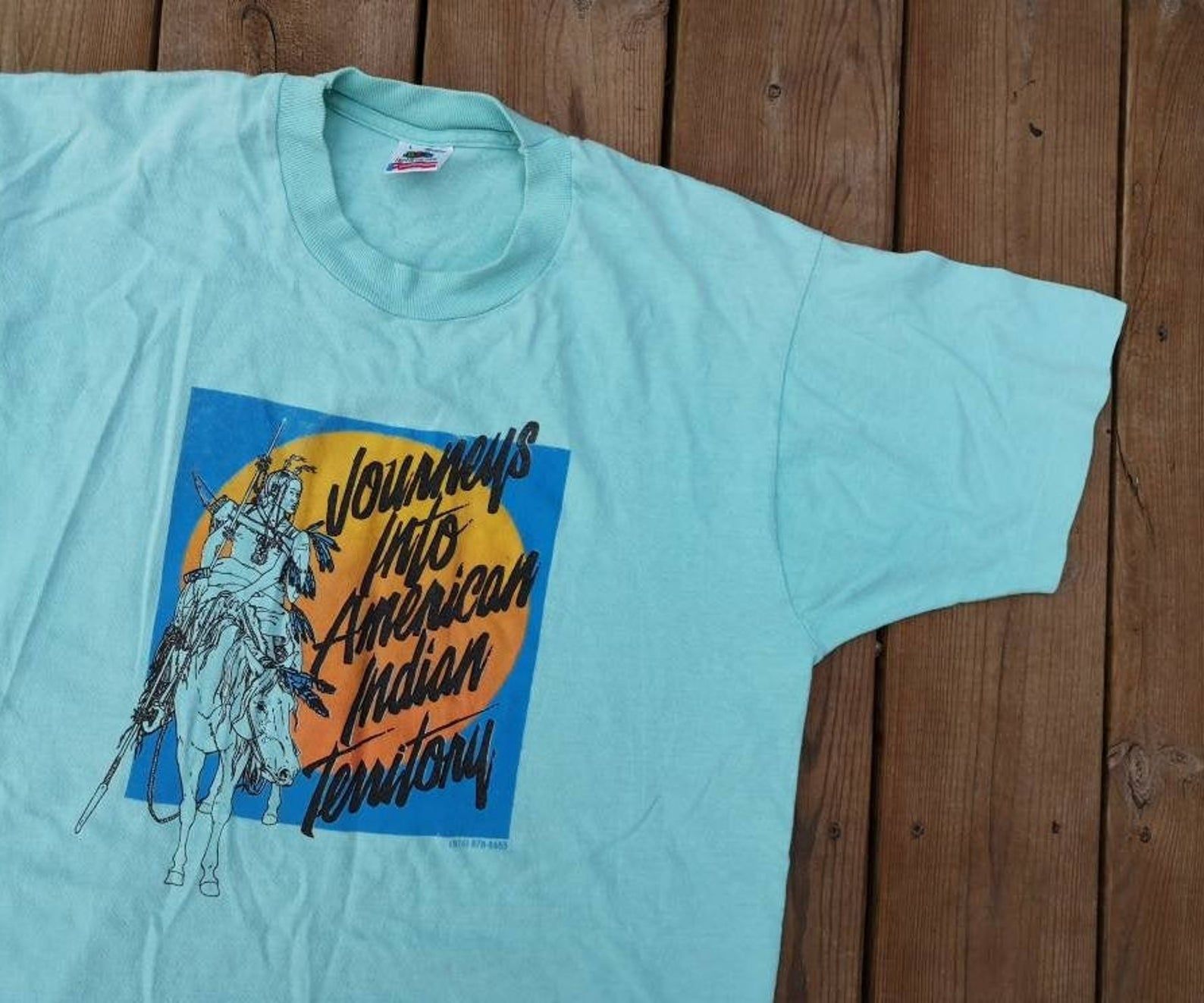 Vintage 80'S / 90'S Journeys Into American Indian Territory Native American T-Shirt Made In Usa By Fruit Of The Loom