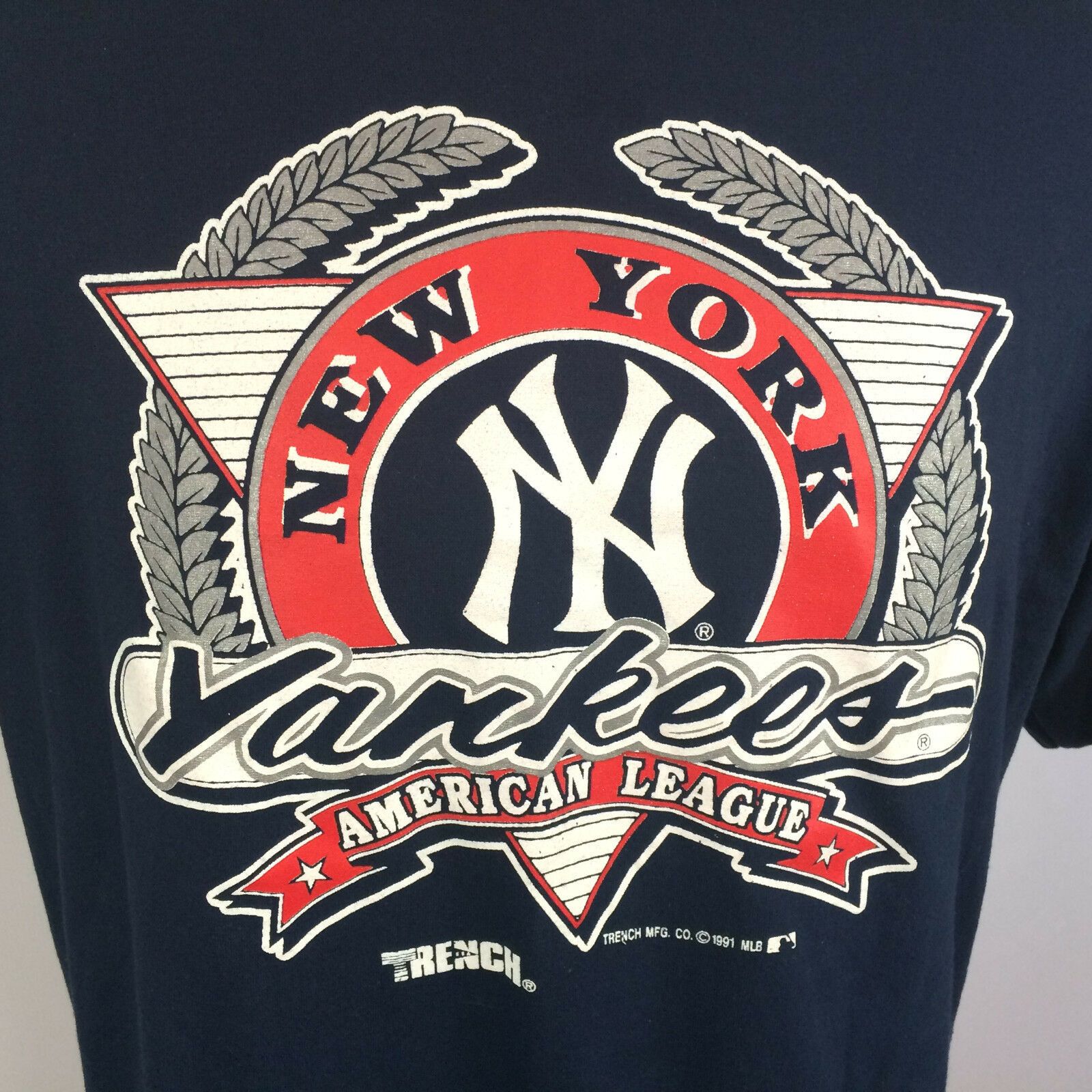 Vintage 80S 90S New York Yankees Mlb Baseball Shirt Trench Sports