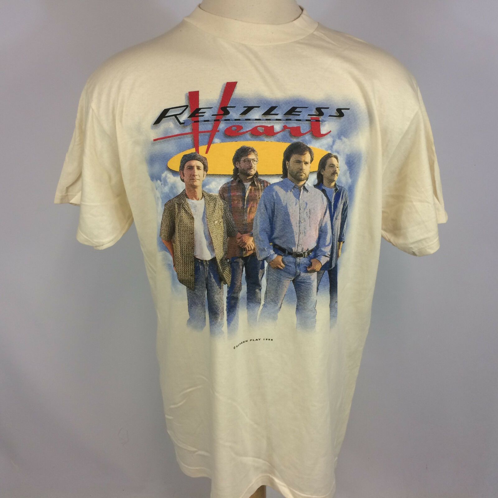 Vintage 80S 90S Restless Heart Music Grunge Rock Promo Band Tour Shirt vintage 80s 90s restless heart music grunge rock promo band tour shirt