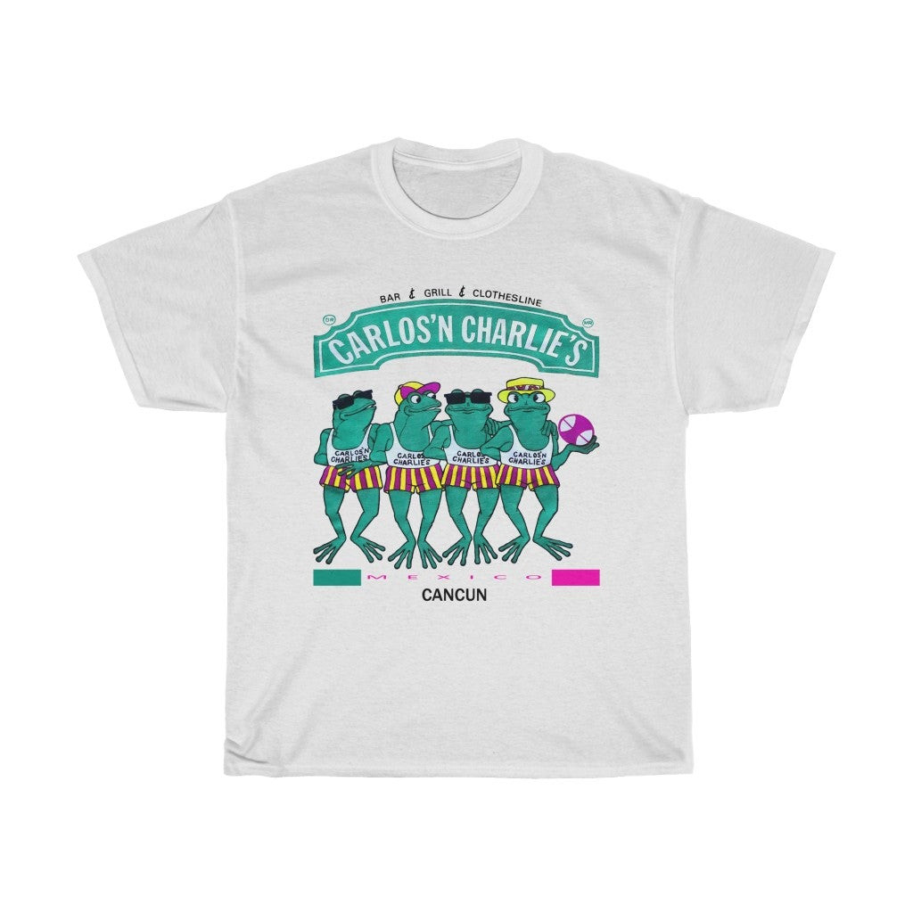 Vintage 80S 90S Senor Frogs Cancun Mexico Bar  Grill Classic Destination Unisex Heavy Cotton Tee 211101