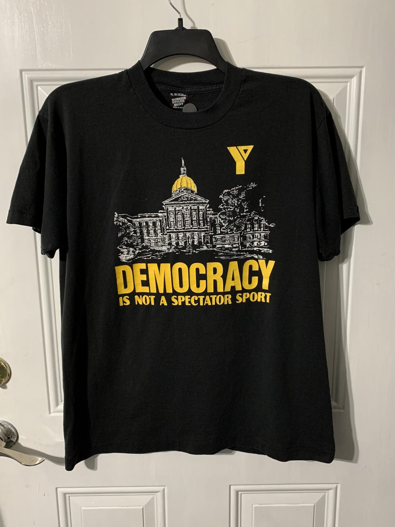 Vintage 80S-90S State Of Georgia T-Shirt Democracy Is Not A Spectator Sport