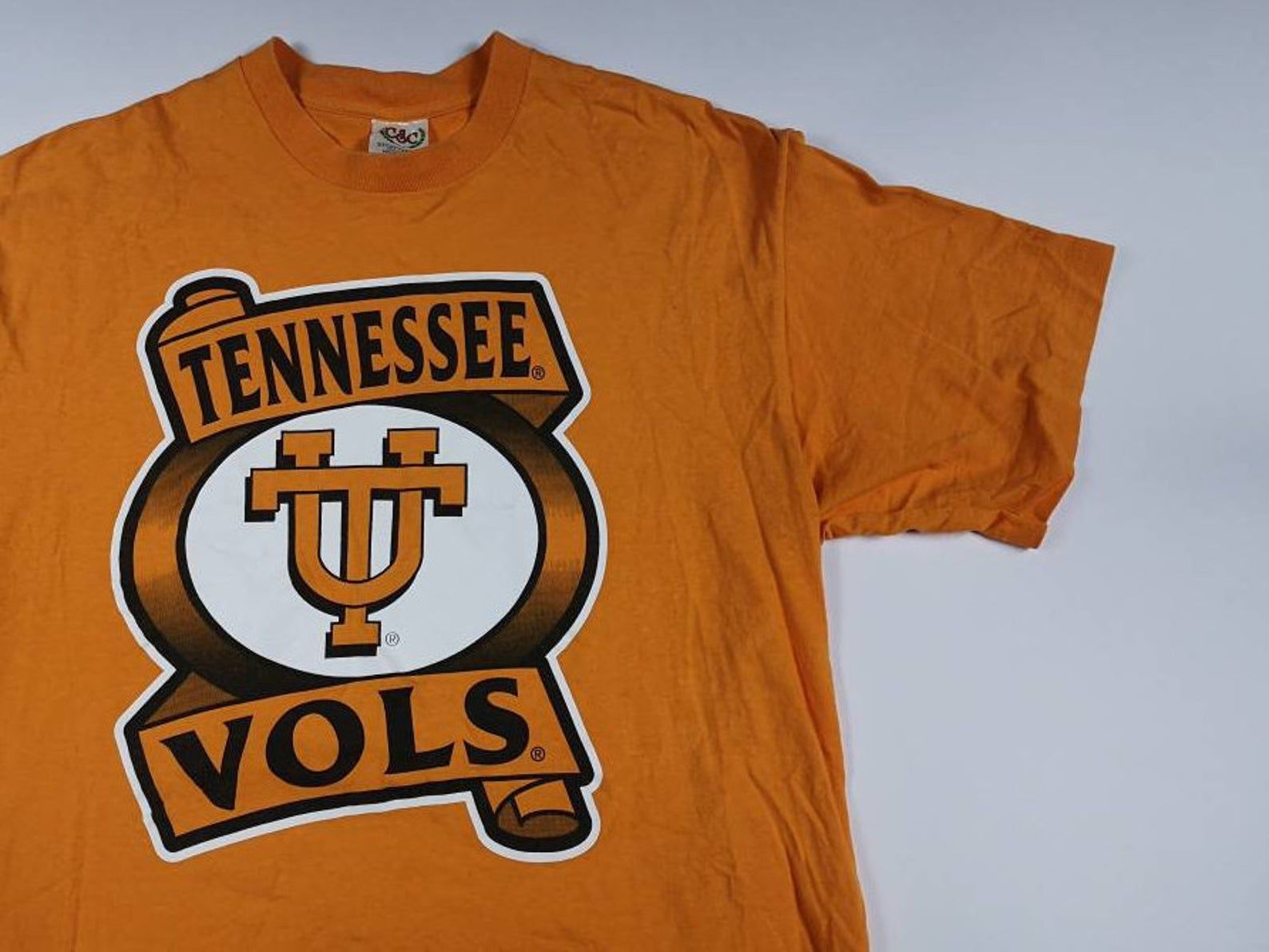 Vintage 80'S / 90'S Tennessee Volunteers Bright Orange Made In Canada Usa