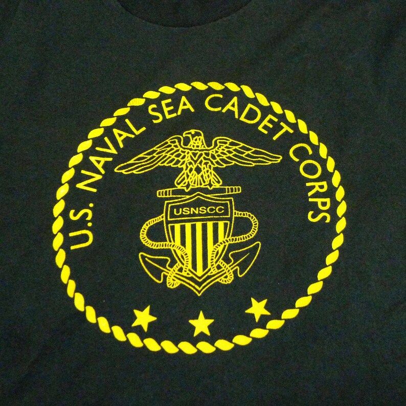 Vintage 80S 90S Us Naval Sea Cadet Corps Black T Shirt