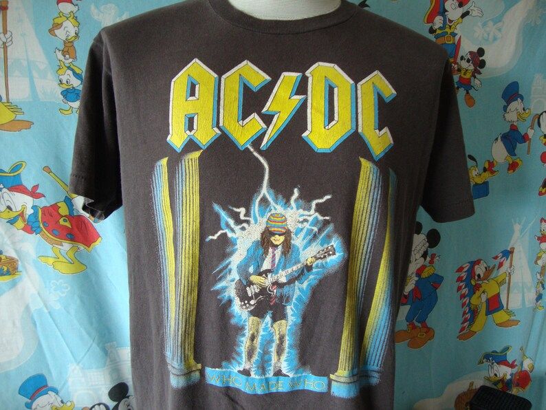 Vintage 80S Ac Dc Who Made Who 1986 Heavy Metal Concert Tour T Shirt ...