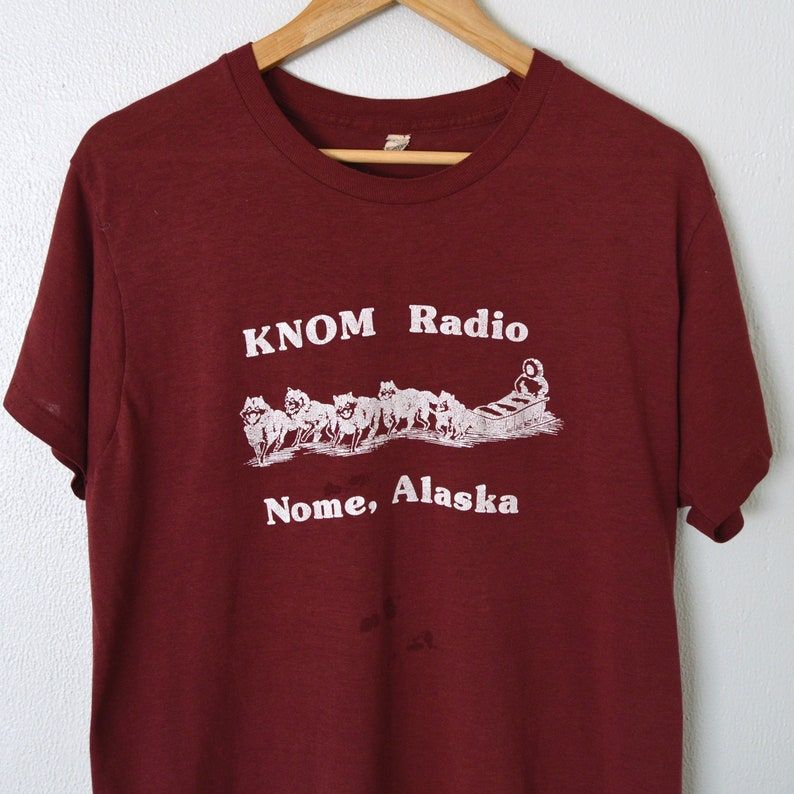 Vintage 80S Alaska T Shirt Screen Stars Nome Ak Paper Thin Single Stitch Distressed Condition