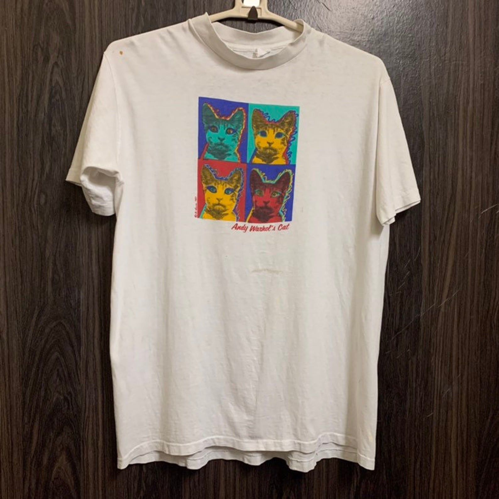 Vintage 80S Andy Warhols Pop Art 1987 Cat T Shirt