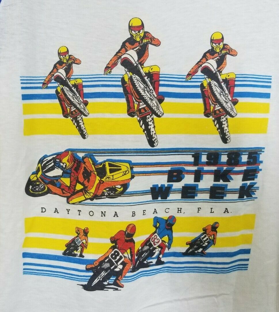 Vintage 80S Baseball Shirt Adult M Bike Week Daytona Beach