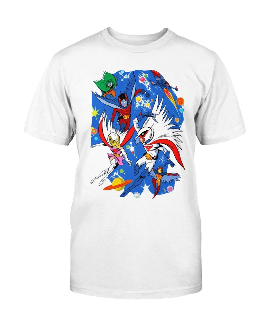 Vintage 80S Battle Of The Planets Gatchaman Japanese Anime Tv Cartoon T Shirt 211109