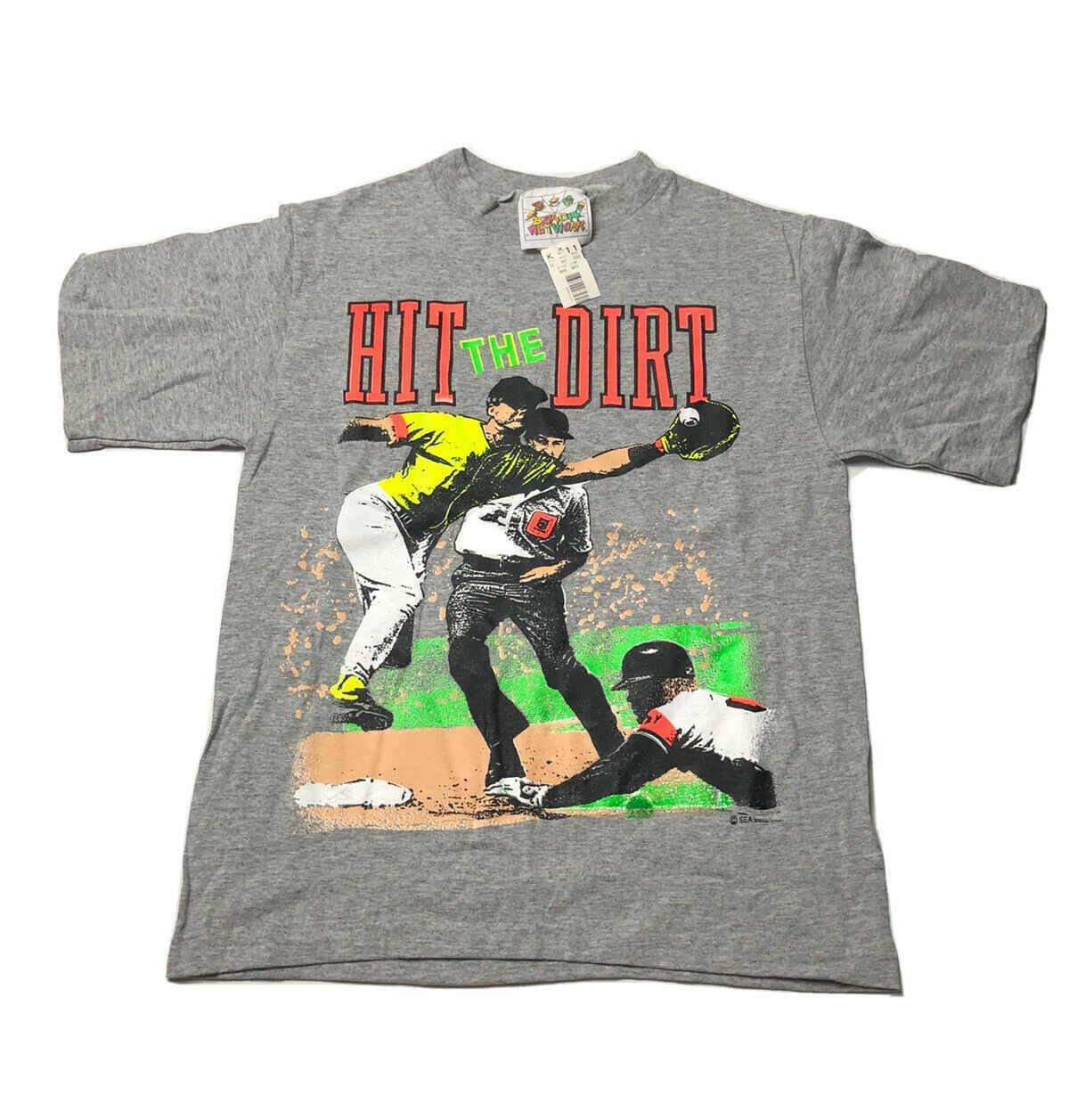 Vintage 80S Beach Network Base Ball Shirt Neon Retro Brand New