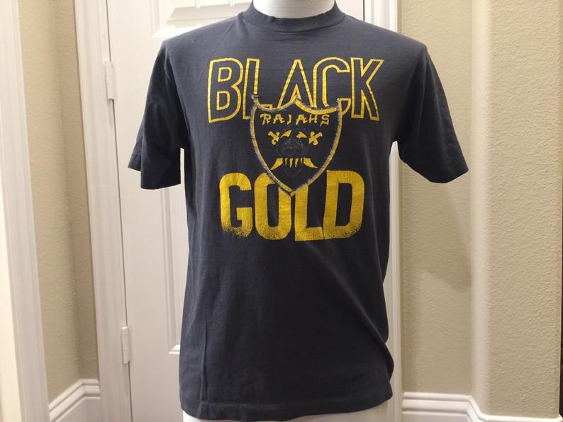 Vintage 80'S Black And Gold Rajahs Shirt