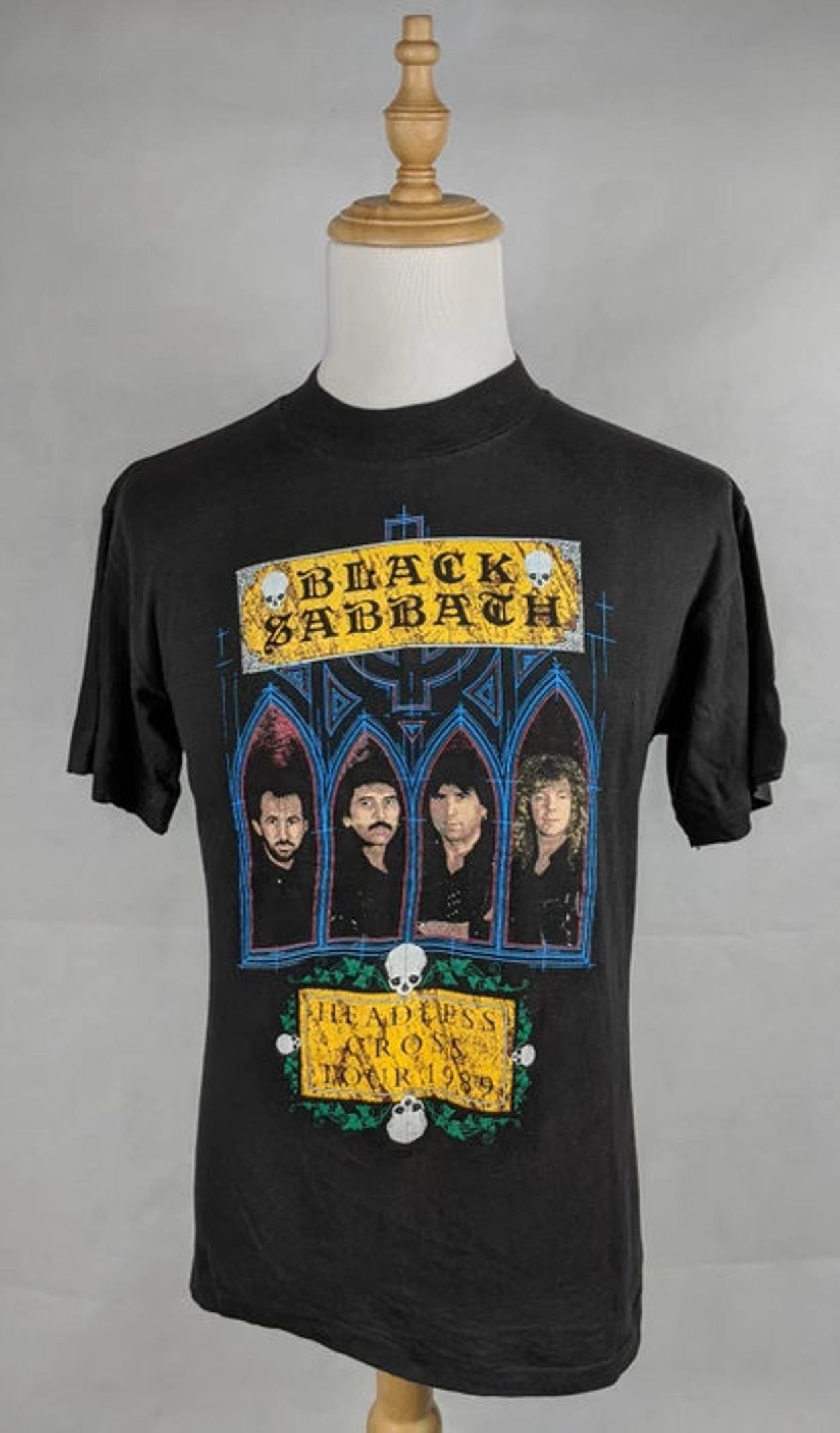 Vintage 80S Black Sabbath Headless Cross Tour 1989 Shirt Us L / Eu 52-54 / 3