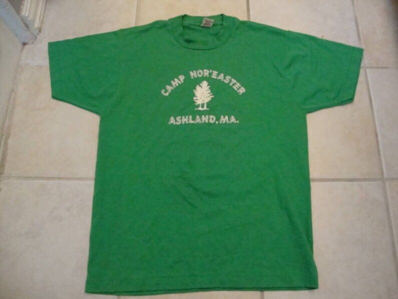Vintage 80S Camp Noreaster Ashland Ma Souvenir Green