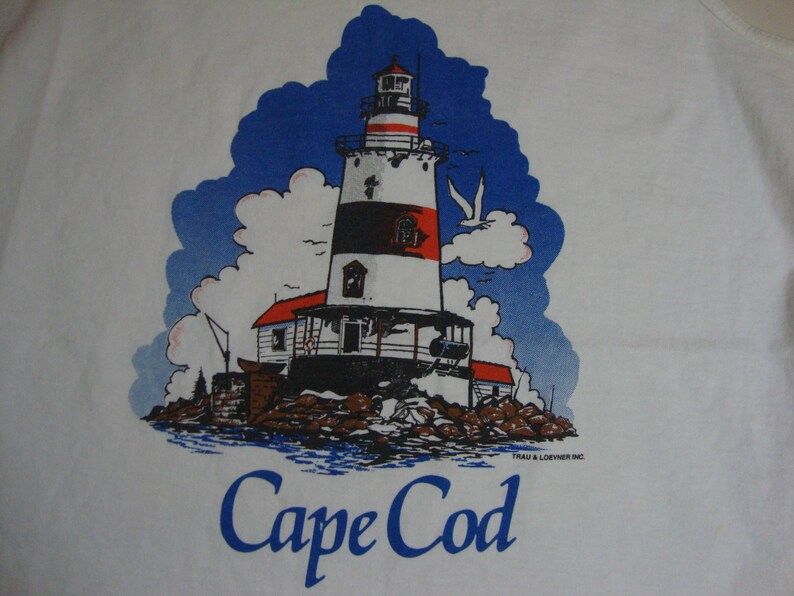 Vintage 80S Cape Cod Vacation Tourist Tourism White Tank Top T Shirt